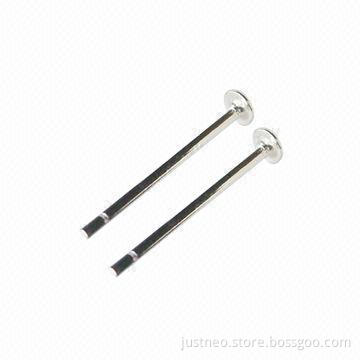 Solid 925 sterling silver earring stud with 2mm flat pad, 12*2*0.75mm